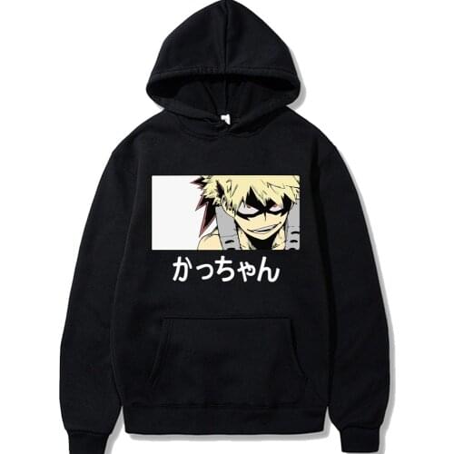 Harajuku My Hero Academia Unisex Hoodies Japanese Anime Bakugou Katsuki Printed Mens Hoodie Streetwear Casual Sweatshirts