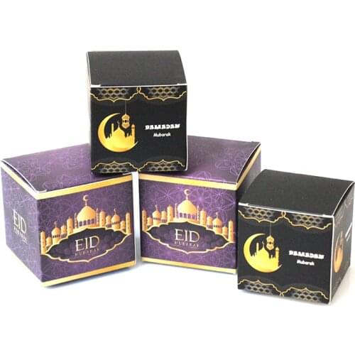 50pcs Easy to Fold EID MUBARAK Candy Box High Quality Ramadan kareem Gift Box Home decoration Islam element New Year decoration