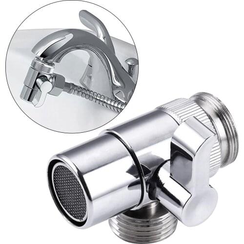 Brass Diverter Valve 3 way Water Separator Shower Tee Adapter Adjustable Shower Head Diverter Valve Bathroom Accessories