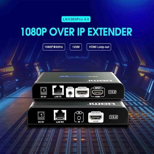 LKV383Pro V4.0 HDMI extender TCP/IP HDMI extender over Router Switch one to many HDMI extender with Loop HDMI&IR control
