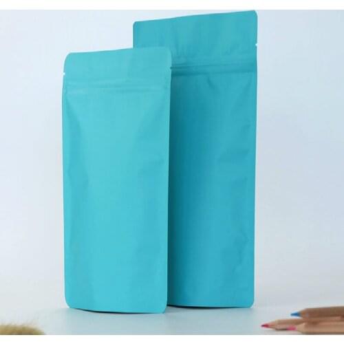Ferimo Multi Sizes 100pcs/lot Plastic Blue Package Bag Matte Aluminum Foil Mylar Flat Zip Lock storage Bag
