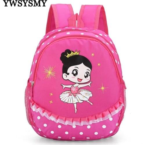 Fashion Kids Backpack Girls Dance Latin Ballet Bag Waterproof Nylon Children School Bags Cartoon Print Girls School Bag Backpack