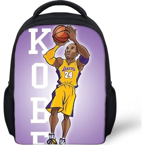 Fashion Kindergarten Backpack Cartoon Kobe Pattern Kids School Book Bags Super Basketball Star Design Boys Girls Small Bags