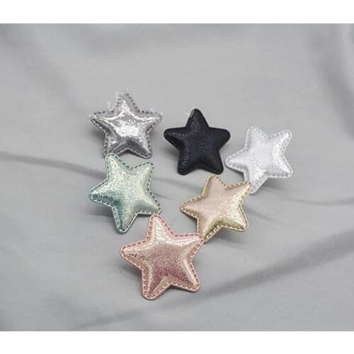 Sew on 4.5cm 30pcs/lot powder shiny star Padded Patches Appliques For Clothes Sewing Supplies Decoration