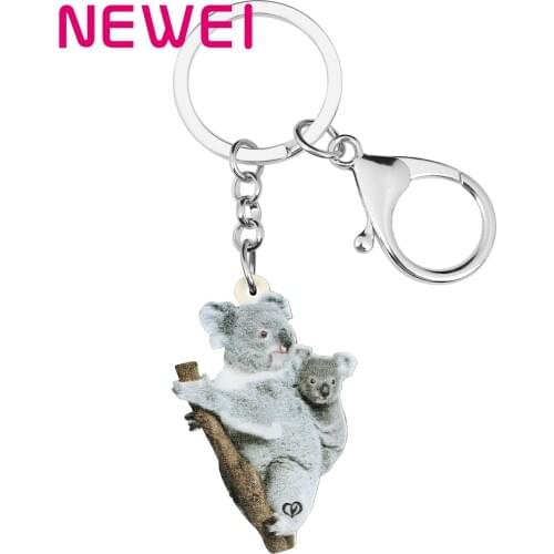 Newei Acrylic Gray Cute Australian Koala Keychains Aesthetic Animal Keyring Jewelry For Women Kids Teens Novelty Festival Gift