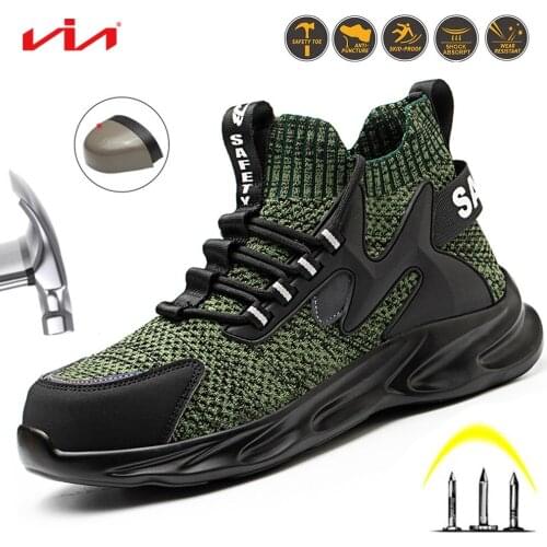 Soft rubber non-slip breathable anti-puncture working safety shoes with steel toe Industrial & Construction Shoes