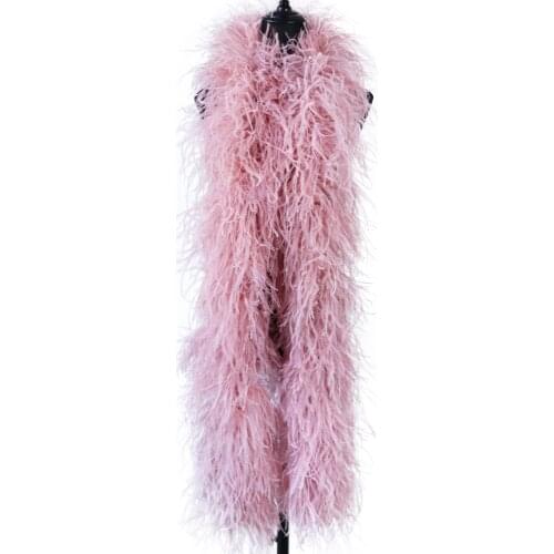 2M Pink Natural Ostrich Feathers Boas Ribbon Decoration Accessories/Carnival/Shawl/Clothes Ostrich Feather For Crafts Wholesale