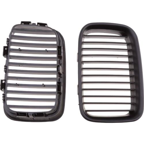 Pair Front Bumper Hood Matte Black Sport Grille Grills For BMW E36 1992-1996
