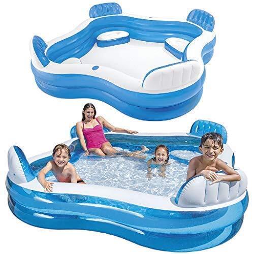 Intex 12-56475NP Swim Center Family Lounge Inflatable Pool, 90 "X 90" X 26 ", for Ages 3