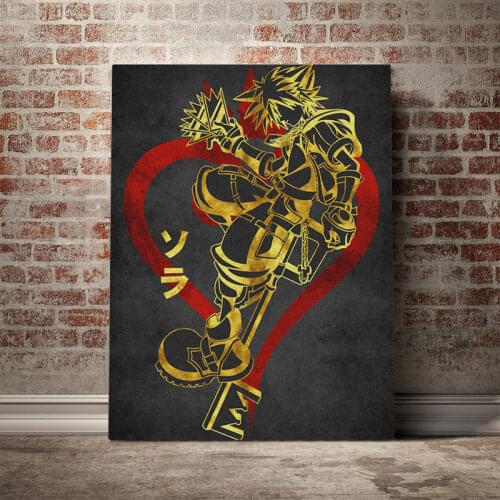 Sora Kingdom Hearts poster Canvas Wall Art Decoration prints for living Kid Children room Home bedroom decor Painting