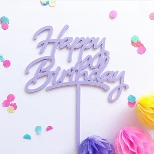 Happy Birthday Cake Plugin Party Dessert Decoration Cake Topper Acrylic Cake