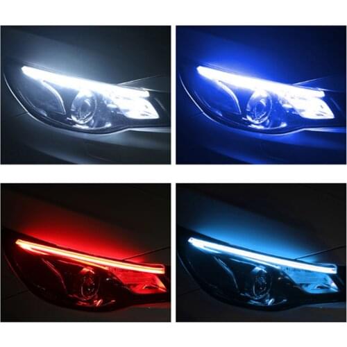 2Pcs 12V 60cm Ultra-thin Silicone Car Decoration Led Turn Signal Light Strips