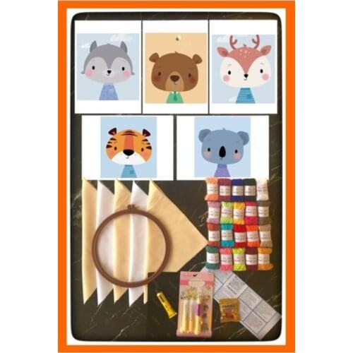 Cloth Gift Bag 500 g 10 Pcs Diva Cotton Corded Punch Embroidery Set Punch Embroidery Kit Punch Hobi4