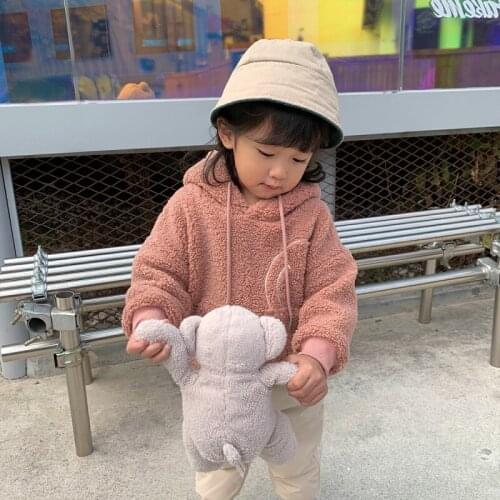 Girls' Hoodies Sweatshirts Kids Underwear 2021 Sweet Plus Velvet Thicken Warm Winter Autumn Cotton Tops Fleece Childrens Clothi