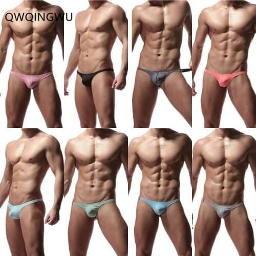 8PCS Sexy Men Cotton Briefs Sexy Underwear Thong Penis Pouch Underwear Sexy Mens Bikini Underpants Cueca Masculina Briefs Thongs