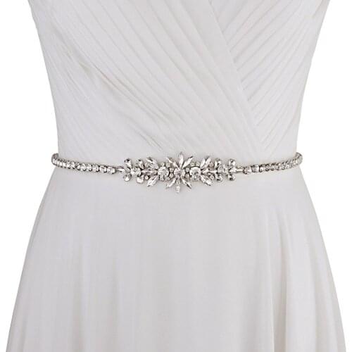 Fashion Crystal Womens Wedding Rhinestone Bride Sash Belt Accessories For The Wedding Evening Party For Girl Dress Prom Gown