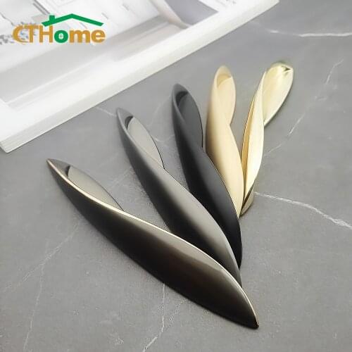 1pcs Zinc Alloy Black Gold Furniture Handle Wardrobe Cupboard Kitchen Cabinet Door Knob Drawer Handle Hardware Pulls European