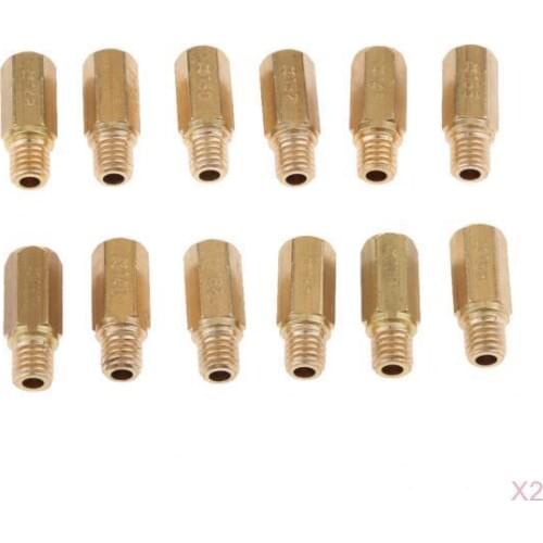 24 Pieces Motorcycle Carburetor Main Jet Set - Size 140 142 145 148 150 152 155 158 160 162 165 168 Brass