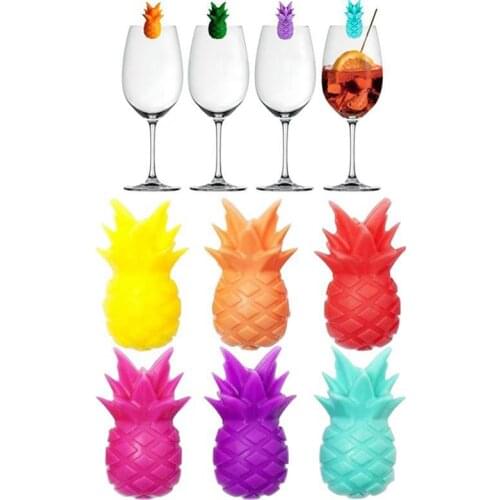 24pcs/set Wine Glass Charm Decorative Pineapple Drink Glass Marker Wine Glass Marker Bar Accessories For Party