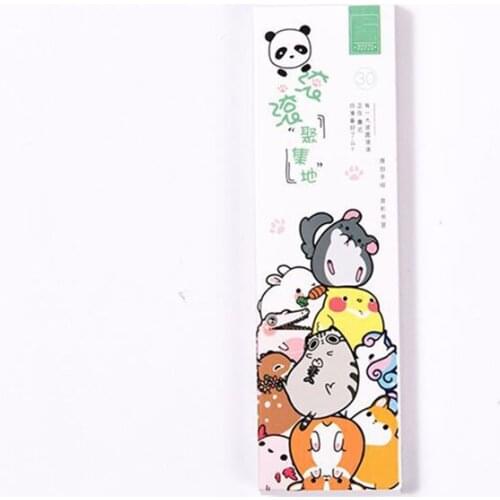 30PCS/Set Cute Cartoon Animal Bookmarks Creative Paper Bookmark Reading Page Holder Decorative Bookmark for Student Office