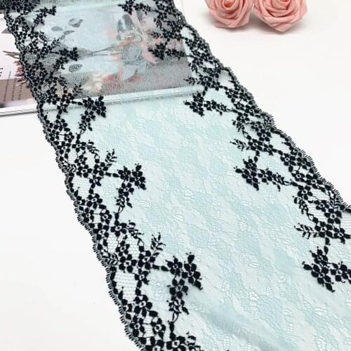3y/lot 23cm Stretch Elastic Lace Fabric Blue DIY Crafts Sewing Supplies Decoration Accessories For Garments Underware Lace Trim