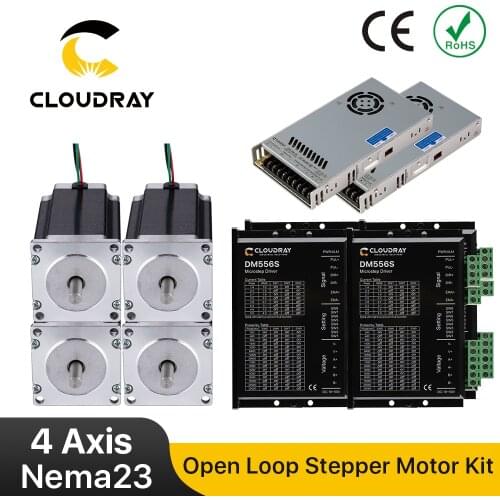 4 Axis CNC Router Kit 3N.m Nema 23 Stepper Motor + DM556S Stepper Driver + 350W power supply