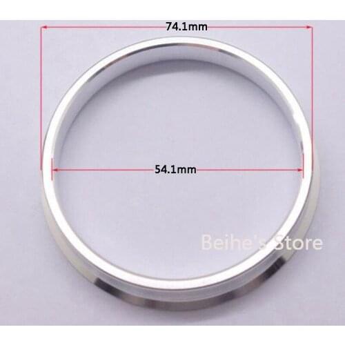 4pcs Silver Aluminum Alloy Wheel Spacer Hub Centric Rings 74.1OD to 54.1ID