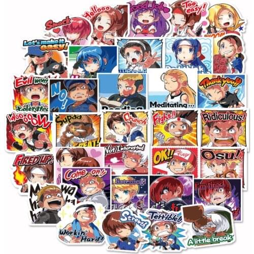 40pcs/set THE KING OF FIGHTERS KOF Cosas Kawaii Precut Stickers Scrapbooking Stationery Washi Tape Set School Supplies