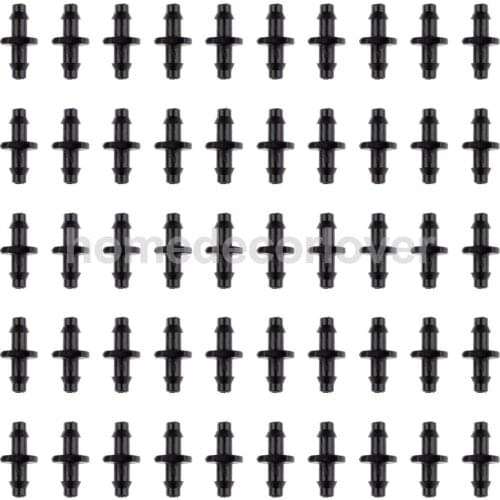 50x Double Barbed Connector Fitting for 4/7mm Tubing Garden Agricultural Lawn