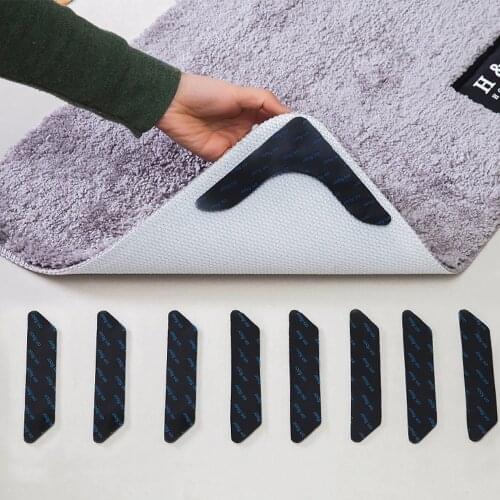 8pcs floor mat fixed paste non-slip patch nano non-marking magic tape strong paste double-sided paste silicon universal adhesive