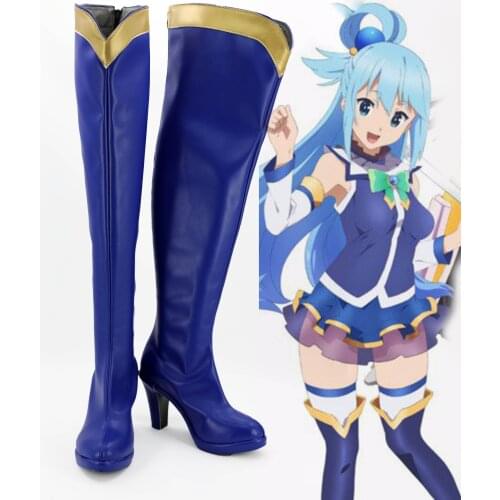 Aqua Shoes Cosplay KonoSuba: Gods Blessing on this Wonderful World! Aqua Cosplay Boots High Heel Shoes Custom Made