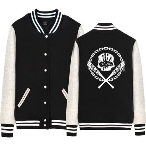 Walking Zombie Dead Skull Head Devil 666 XXX Rose Bloody Hand Woman Baseball Jacket Girl Coat Fleece Autumn Winter ZIIART