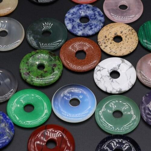 1PC New Natural Rose Quartzs Tiger Eye Beads Charms Trendy Big Hole Loose Bead for DIY Jewelry Necklace Earring Accessories 35mm