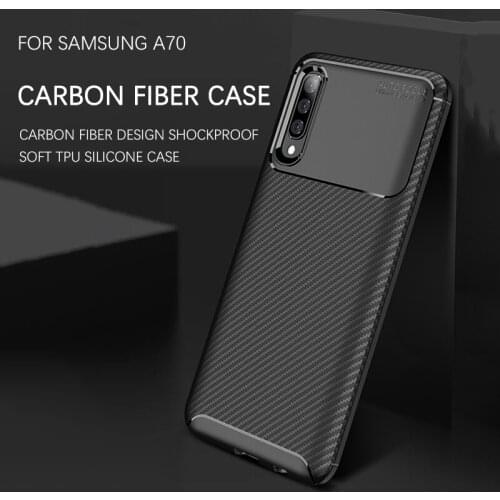 Phone Case For Samsung Galaxy A10 A30 A50 A70 Carbon Fibre Cover For Galaxy A50S A70S Soft TPU Case For A70E A20E A51 A71 Cases
