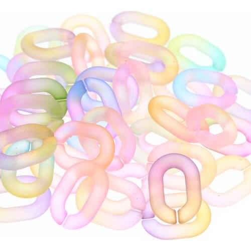 CHONGAI 50Pcs Acrylic Chain Rings Colors Buckle Beads Ring Buckle Clasp DIY Hand Bag Jewelry Making 19mm