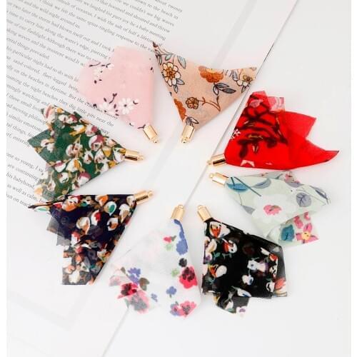 60mm Chiffon Fashion Flower Tassel Charm Big Tassel for DIY Earring Necklace Bracelet Jewelry Making Findings
