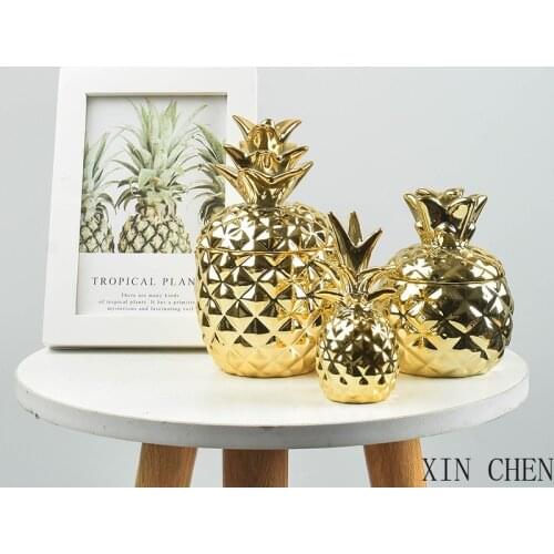 Aromatherapy Candle Storage Container Ceramic Pineapple Storage Tank Dustproof Cover Sugar Crafts Desktop Ceramic Jar and Lid