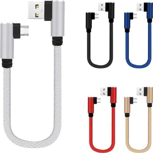 25cm USB to Micro USB Short Charging Cable Elbow 90 Degree USB C Micro USB Cable 2A Fast Charging