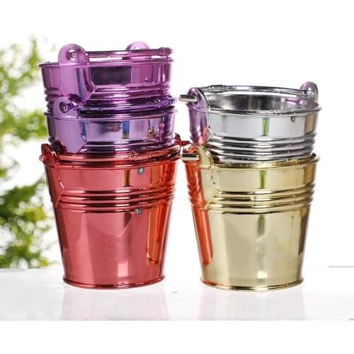 Colourful Plastic Bucket Small Keg Garden Flower Planting Pot Desktop Creative Dustbin Home Office Sundries Storage Basket 2021