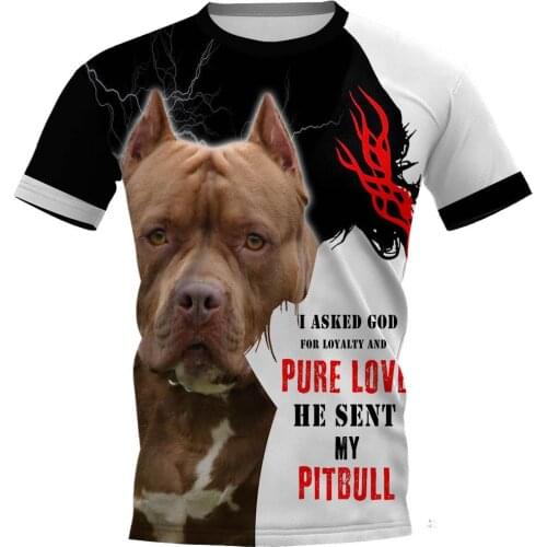CLOOCL Mens T-shirt Animal American Pit Bull Terrier Pitbull 3D Print Dog Lightning Tee Shirt Clothing Unisex Short Sleeve Tops