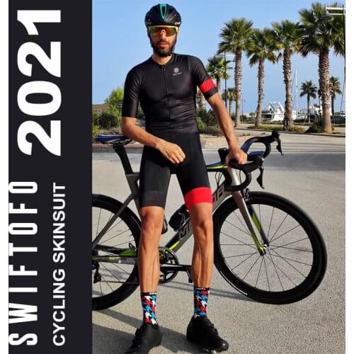 Swiftofo Black Skinsuit Cycling Suits Man Triathlon Road Cycling Set Ropa Ciclismo Maillot Bike Sports Jumpsuit With Pockets