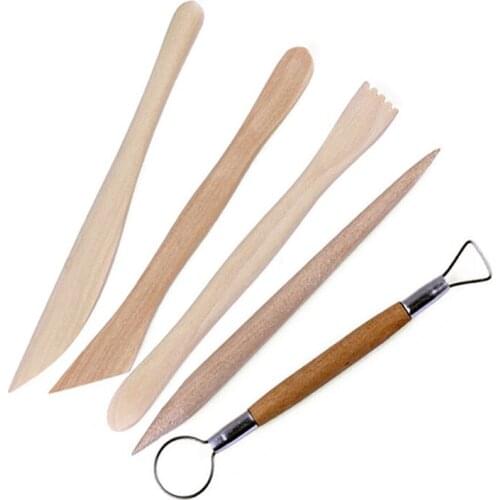 5 Piece Set Clay Ceramics Molding Tools Wood Knife Pottery Tool Practical