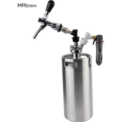 Homebrew Keg System Kit for Home Brew Beer - with Beer tap Dispensor, Mini Keg Charger and 3.6L Stainless Steel Keg