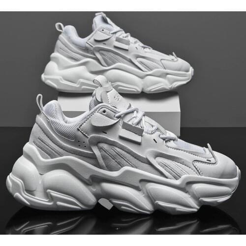 New Fashion Thick Bottom Casual Shoes Comfortable Korean Version Couples Sneakers Unisex Running Shoes Rubber Hard-Wearing Trend