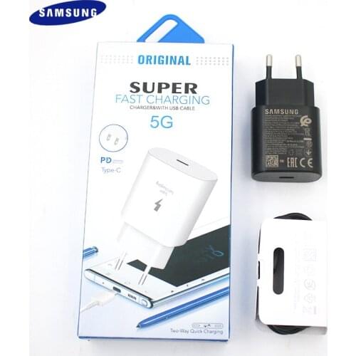 Original 25w Adaptive Fast Charger For Samsung Galaxy Note 20 10 S20 Uitra A80 A70 S20FE Xiaomi 10 Lite Huawei Pd PPS USB Charge