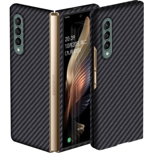 Original Real Carbon Aramid Fiber Case For Samsung Galaxy Z Fold 3 2 5G Matte Ultra Thin Hard Armor Shockproof Full Back Cover