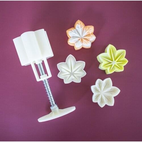 DIY Bakeware Plastic Mooncake Mold 50/65g Cookie Cutter with 2 Stamps Hand Press Chocolate Moon Cake Mould