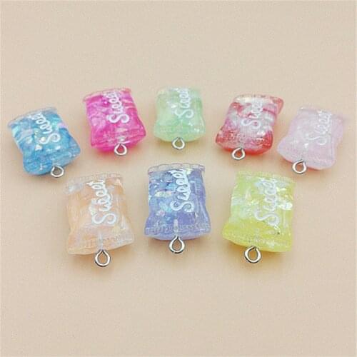 10pcs Mix Kawaii Candy Sugar Resin Charms For Earring Findings Sweet Candy Necklace Key Chain DIY Decoration Jewelry Making Gift