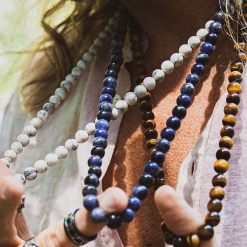 Simple Fashion Bead Necklace Classic Handmade Natural Beads Necklace Jewelry