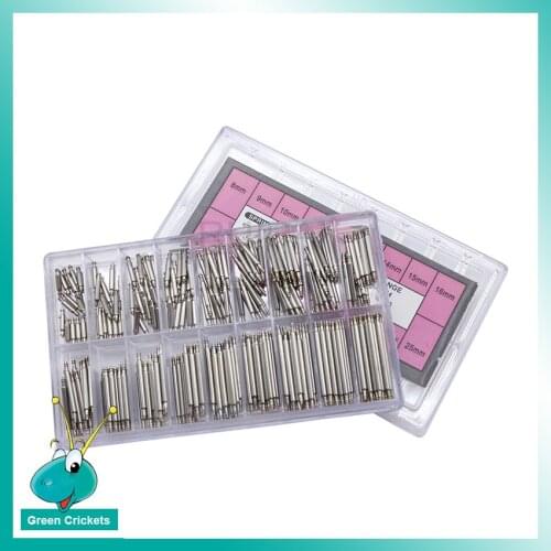 270pcs/box High Quality Stainless Steel Spring Bar Parts 8mm-25mm 1.8mm Diameter Watch Strap Spring Bar Set For Watchmaker